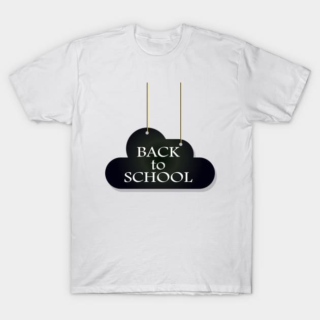 Back to School slogan. Hello School Autumn Black cloud Graphic design print T-Shirt by sofiartmedia